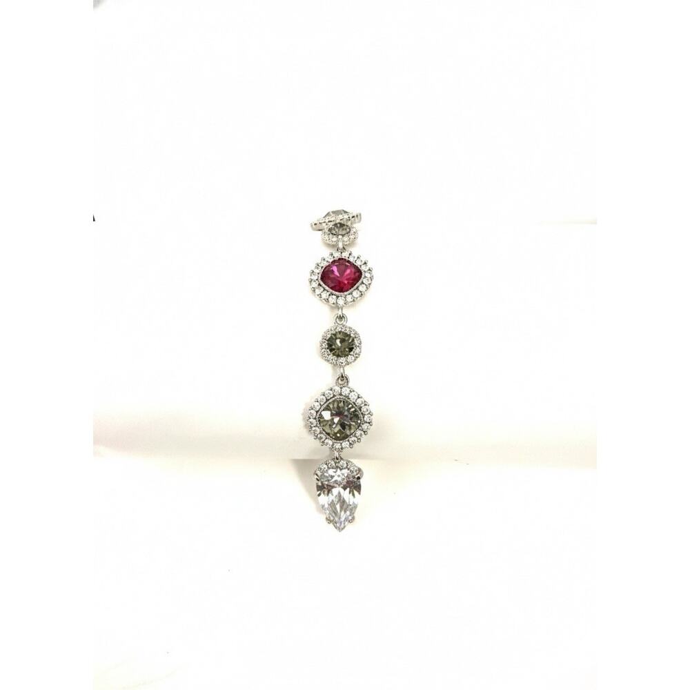 Women’s Silverstone Cubic Zirconia and Red Multicolored Gemstone Bracelet